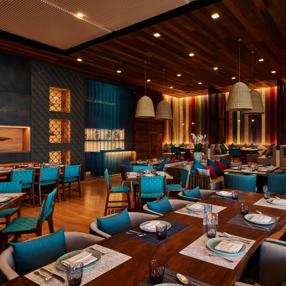 La Mar Doha dining room